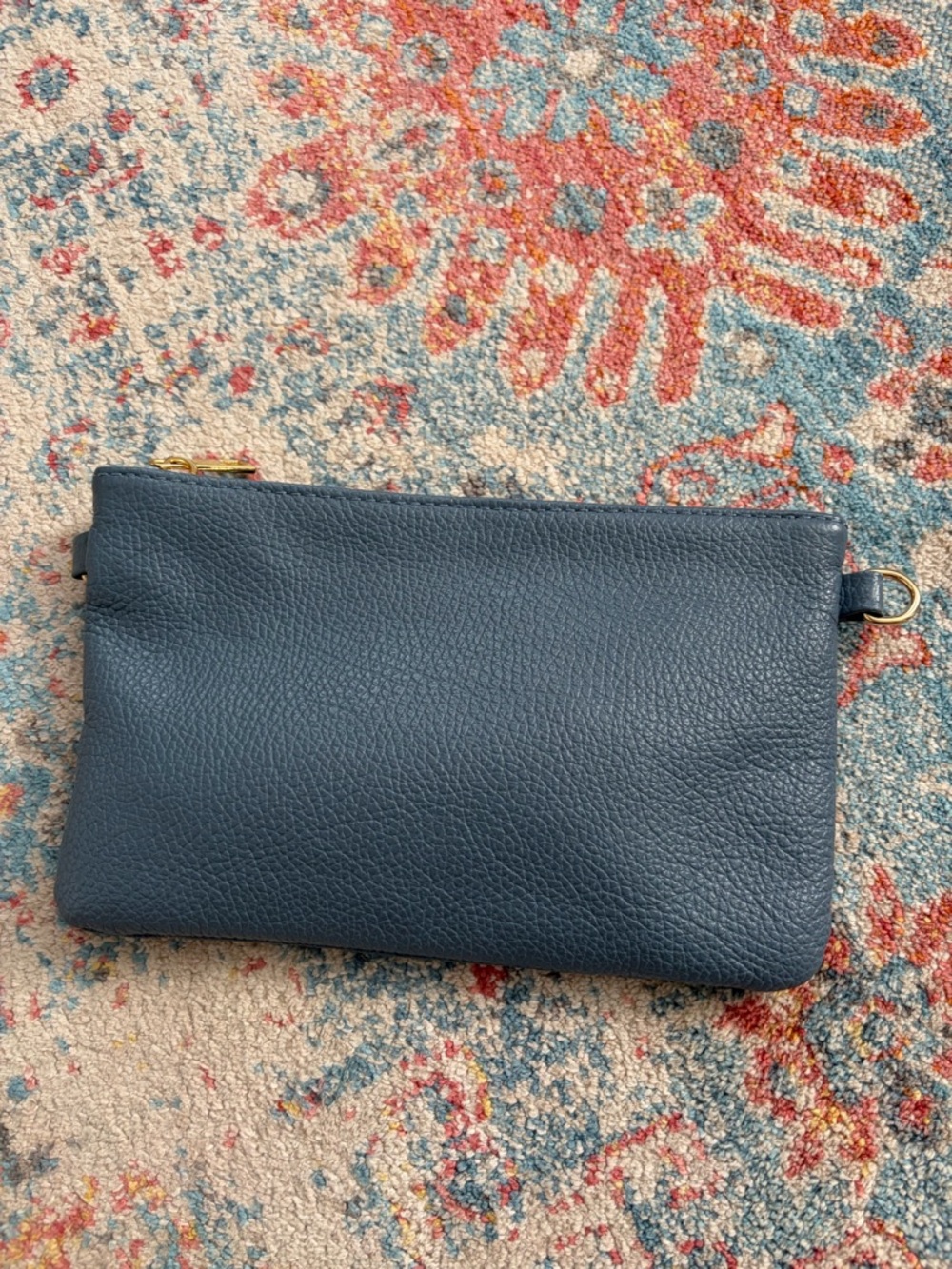 Light blue pebbled leather clutch/wristlet/crossbody - Picture 2 of 7